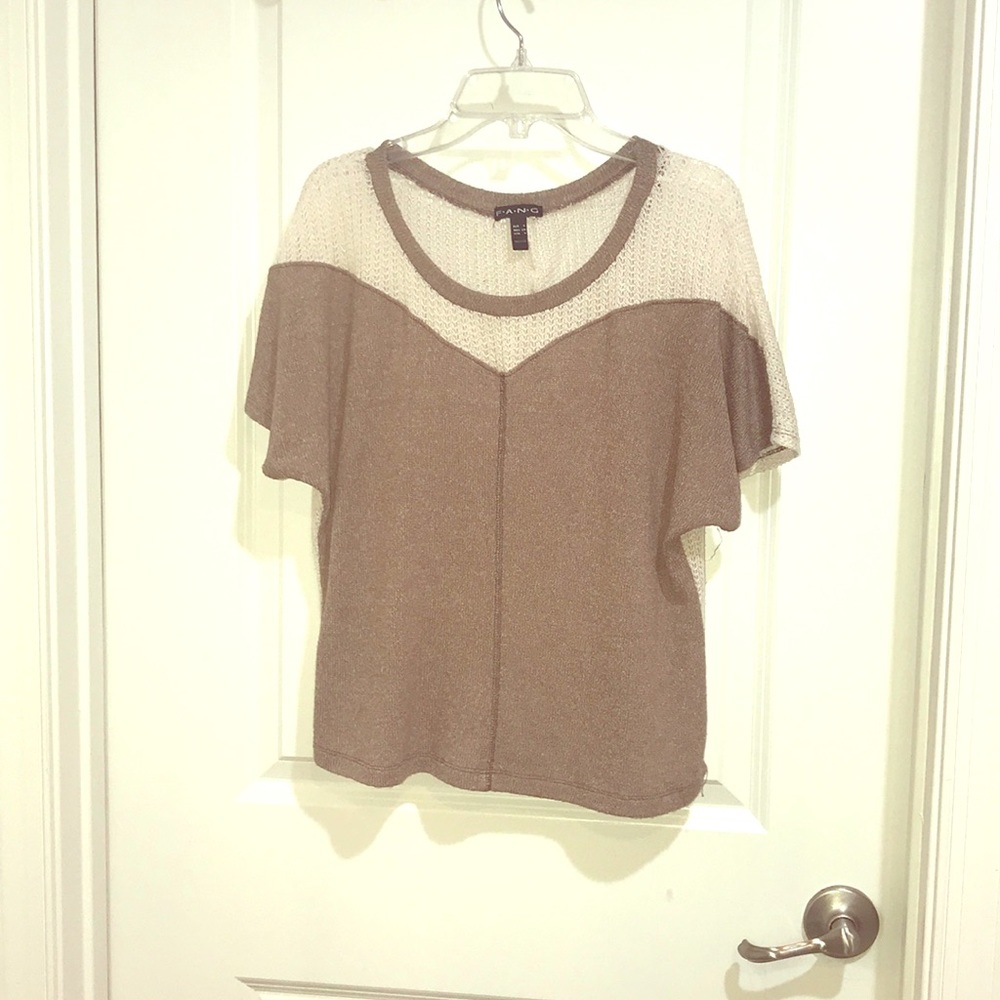 Light brown and cream shirt